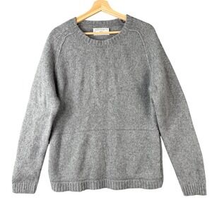 REI Cooperative Wallace Lake Wool Blend Ribbed Crew Sweater Heather Gray Medium